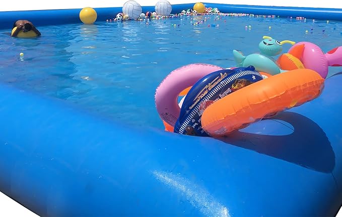 19.7x19.7x2ft Commercial Large Inflatable Pool Blow Up Swim Pools Swimming Lounge Pools with One Blower for Commercial Outdoor Summer
