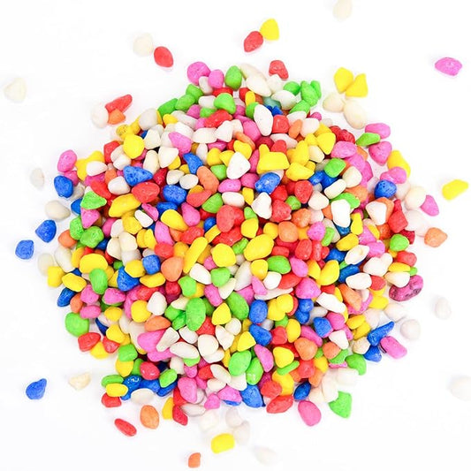 2LB Succulent and Cactus Gravel Pebbles, 1/4 Inch - 1/3 Inch Natural Decorative Polished Stones, River Rocks for Plants, Aquariums, Vases, Terrarium and Outdoor Gardening, 7 Mixed Colors