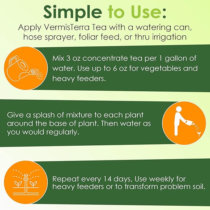 Worm Tea for Gardening and Composting - 32oz Quart - Organic Earthworm Soil Enhancer - Vermicompost Fertilizer - Increase Yields, Boost Growth - Vegetables, Flowers, Fruit and Trees - Plant Probiotic