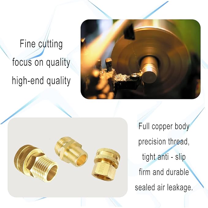 YOUHO Garden Hose Adapter Double Female Brass Swivel Thread Size 1/2" NPT (F) to 3/4" NH (F) Garden Pipe Joint Extension Repair Fitting(1 Pack)