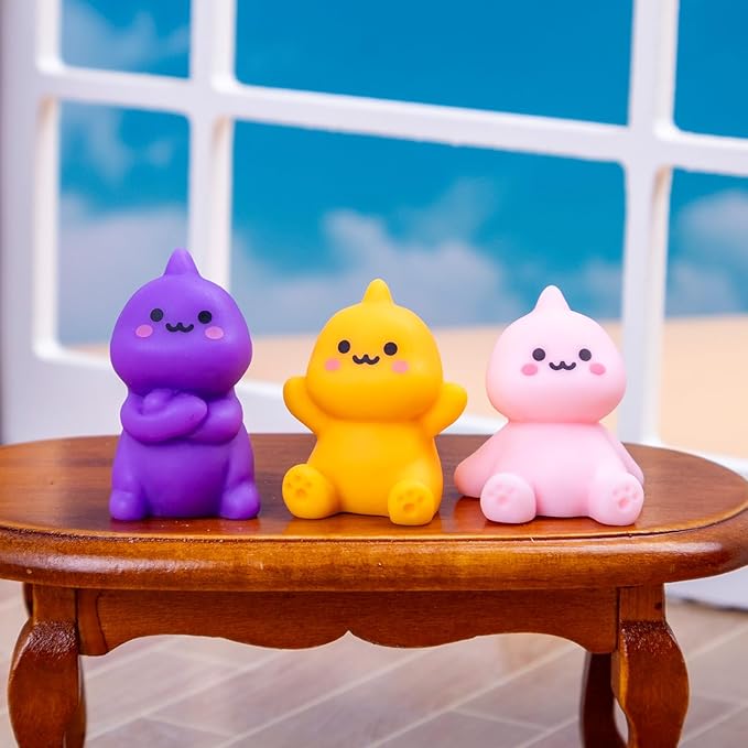30 Pcs Mini Resin Dinosaur 6 Variety Tiny Animals Colorful Figures Miniature Little Small Figurines Bulk for Micro Fairy Garden Landscape Accessories Hide Crafts Decor