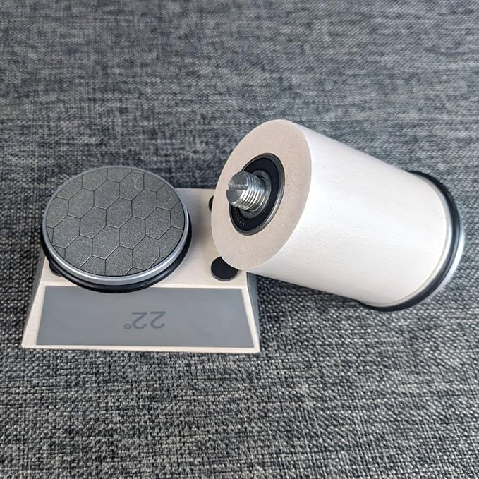 White Rolling Knife Sharpener, Rolling Sharpener Tool for Kitchen Knives - Knife Sharpener Kit Offers 15, 20, 18, & 22 Degree Sharpening