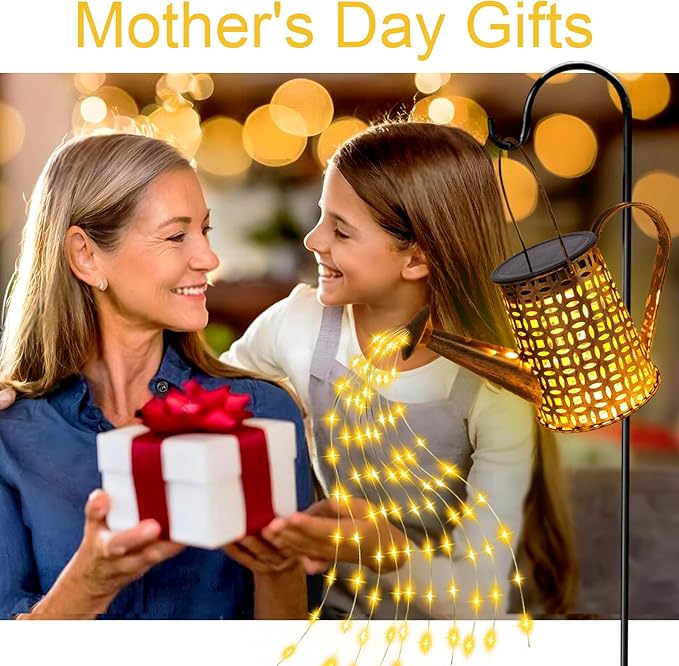 Solar Watering Can Lights, Owl Gifts for Women Mom Grandma Birthday, Waterproof Outdoor Garden Decor Large Hanging Solar Lanterns Garden Lights for Patio Porch Yard Flowerbed Pathway