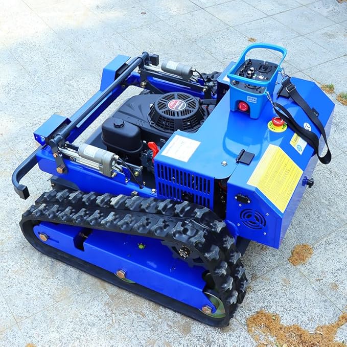 Remote Control Lawn Mower,4WD Oil-Electric Hybrid Crawler Track Mower,1.1-5.9 Inch Cutting Height Professional Landscape and Estate Mower for 100% Slope(45°) Large Turf Grass Cutting