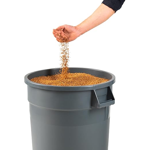 PRO&Family 20 Gallon Trash Can with Lid Round Ingredient Storage Containers Recycling Bin Kitchen Garbage Can Office Garbage Can Trash Barrel Plastic Barrel Yard Waste Bin Outdoor Trashcan (1, Gray)
