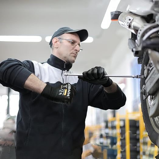 Kebada W1 Work Gloves for Men and Women, PU Coated Safety Gloves with Grip, Touchscreen, Ideal for Warehouse Package Handling, Construction, Gardening, Black Medium