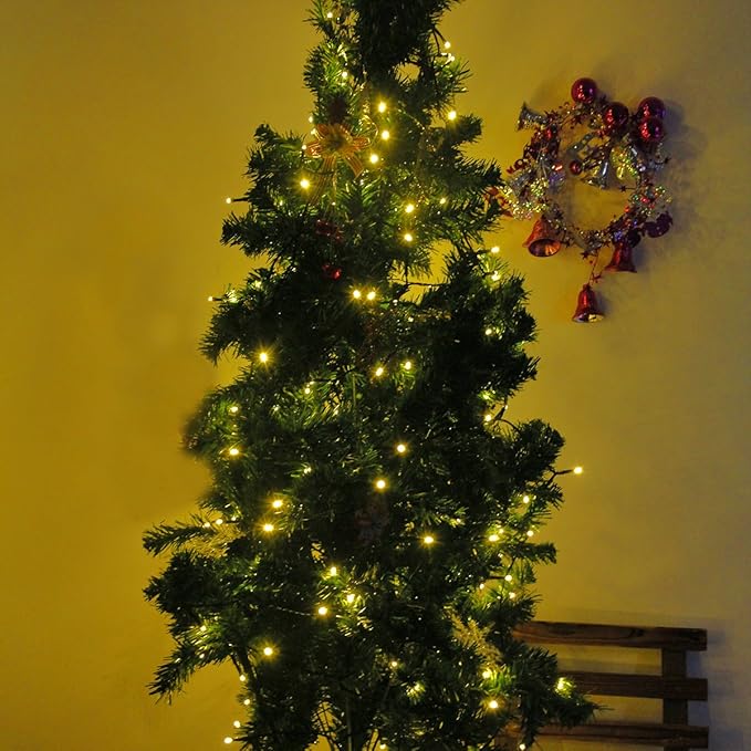 Solar String Lights 2 Pack, Outdoor Light Total 400 LED 144FT Solar Christmas Lights, 8 Modes Solar Lights Oudoor Waterproof for Tree Patio Yard Garden Christmas Parties Decoration (Warm White)