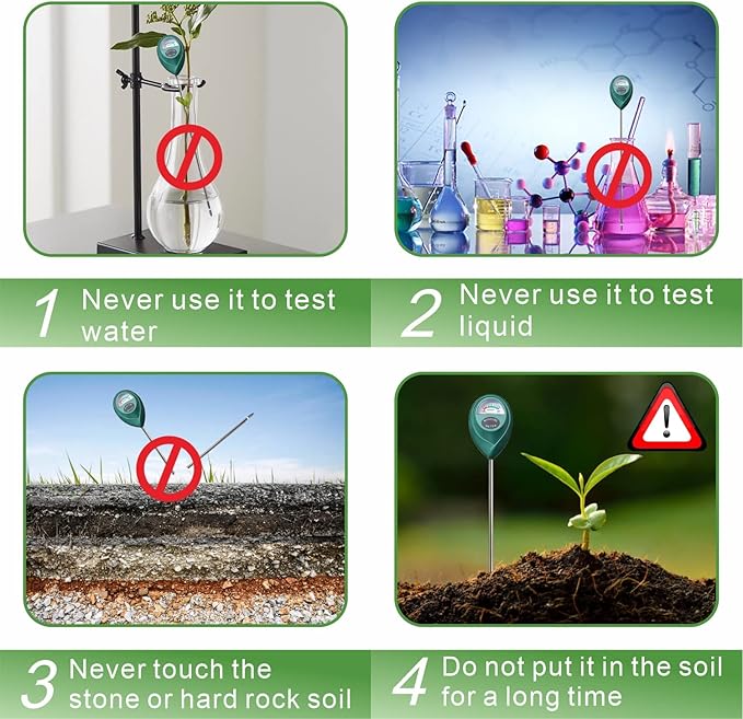 XLUX Long Probe Deep Use Soil Moisture Meter Sensor, Water Monitor Indicator, Hygrometer for Outdoor Indoor Large Pot Plants, Flower, Gardening, Farming, 2 Pack