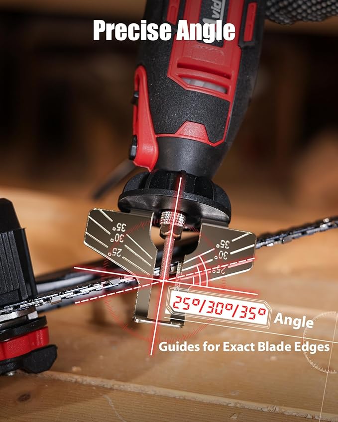 AVID POWER Electric Chainsaw Sharpener, 6 Variable Speeds Chain Saw Sharpening Kit, Chain Saw Sharpener with 3 Diamond Sharpening Bits (4/4.8/5.5mm), for Chainsaw Maintenance