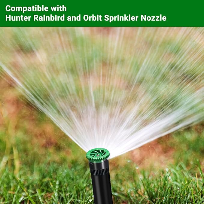 10 Pieces Variable Arc Nozzle, Pop-up Sprinkler Heads Replacement Compatible with Most of 360 Degree Adjustable Pop Up Sprinklers Spray Head for Garden Lawn Irrigation (12AN)