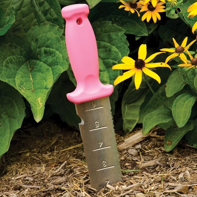 A.M. Leonard Deluxe Soil Knife, Pink – Hori Hori w/ 6-Inch Stainless Steel Blade