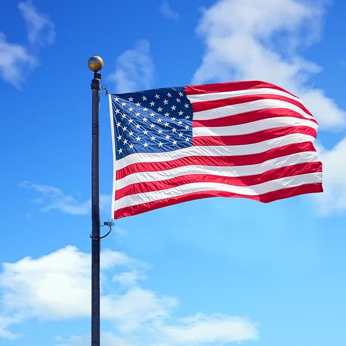 2.5 x 4 American Flag for Outside, Heavy Duty Outdoor, All Weather, Embroidered Stars with Brass Grommetss (USA Flag 2.5X4 FT)