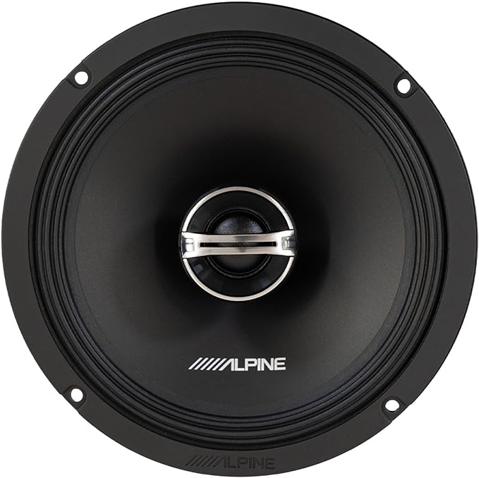 Alpine DM-65-G 6.5-Inch 2-Way Coaxial Speakers with Grille Bundle, 4 Speakers