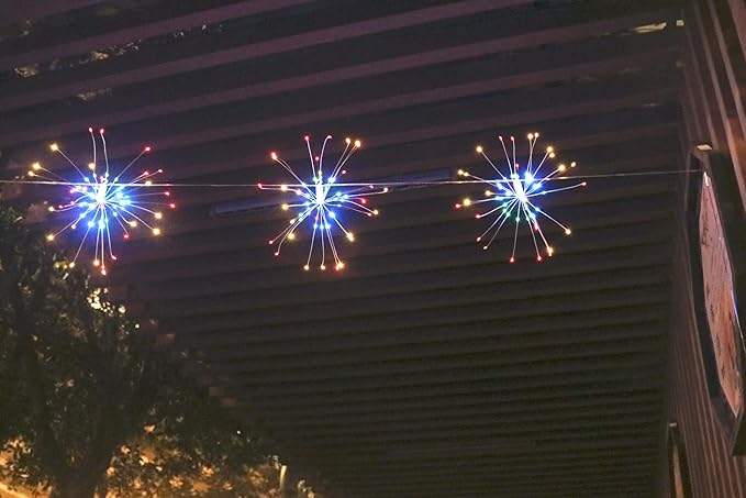 10 Pcs 600 LED Firework Copper Wire Lights, Fairy Twinkle String Lights 8 Modes Waterproof Starburst for Christmas, Birthday, Bedroom, Corridor, Patio, Wedding