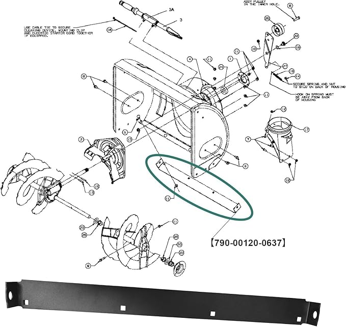 790-00120-0637 24" Shave Plate for MTD Snow Blower Scraper Bar Replacement for 784-5581A-0637 784-5581A-0662 784-5581