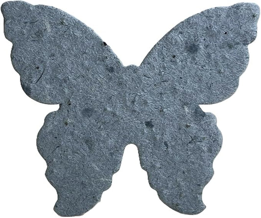 Of The Earth Handmade Paper - Wildflower Seed Paper Butterfly Shape - Large 3" - Set of 24 (34s Blue Lotka)