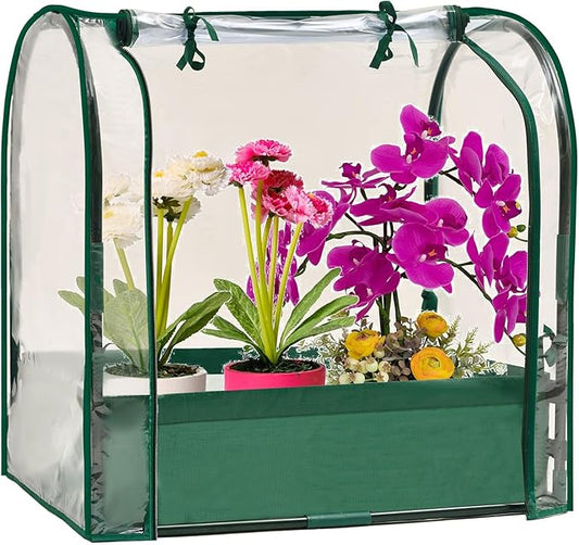 Mini Tabletop Garden Greenhouse Nursery Plant Cover Tent Humidity Domes for Indoor and Outdoor Home Gardening Germination and Seedling Propagation - 28x20x28 Inches(PLGH7050PD)