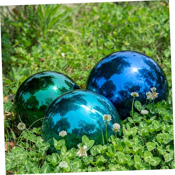 Garden Reflective Ball Mirror Gazing Ball Greenery Decor Floating Polished Gazing Decorative Garden Gazing s Outdoor Spheres Metal Stainless Steel Mirror Wall