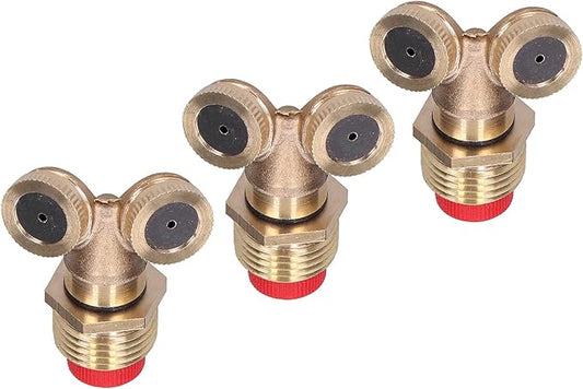Zerodis Brass Misting Nozzles, 3Pcs Spray Nozzles with Filter for Landscaping, Outdoor Cooling & Irrigation