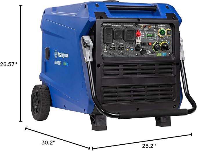 Westinghouse 11000 Peak Watt Dual Fuel Portable Inverter Generator, Remote Electric Start, Transfer Switch Ready, Gas and Propane Powered, Low THD - Safe for Electronics, Parallel Capable, CO Sensor