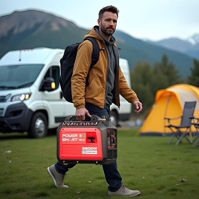 PowerSmart 3800-Watt Dual Fuel Portable Inverter Generator, CO Protect, 30 amp for RV, Home Use and Emergency Backup