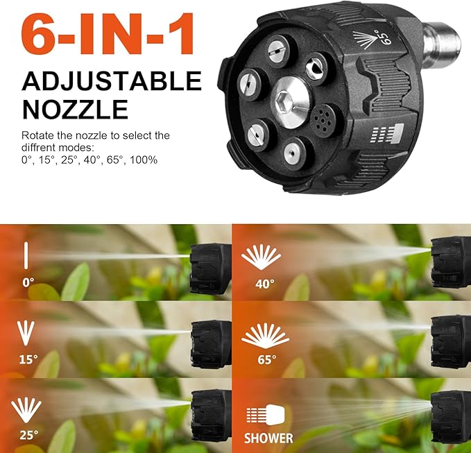 Short Pressure Washer Gun with Swivel 5200 PSI,Power Washer Gun Compatible with Foam Cannon - Car Wash Foam Gun-1/4 Quick Connector, with Nozzle Tips (MRP-003-Spray Gun-A)