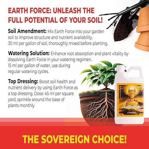 Cal Mag for Plants and Kelp Fertilizer for Plants. Use as Soil, Coco Coir, and Hydroponic Nutrients Plant Food - Earth force 2-0-0 - Calmag Plant Fertilizer Indoor Potted Plants - 1.28 Gallon (163 OZ)