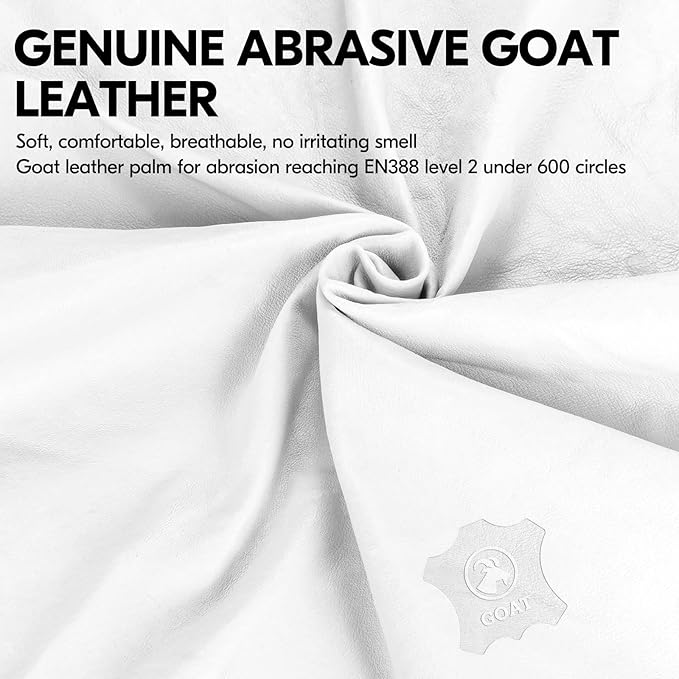 Vgo... 1Pair Chainsaw Gloves, 12-Layer Chainsaw Protection on Left Hand Back,Goat leather Work Gloves, Mechanic Gloves