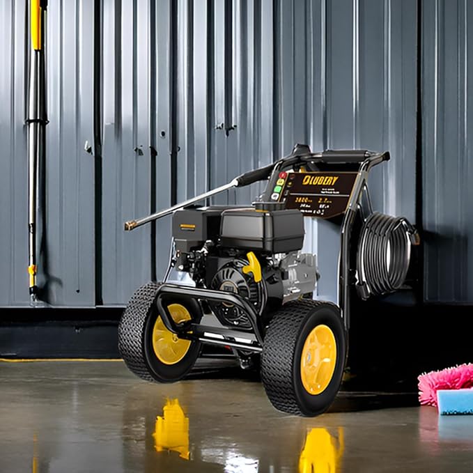 BLUBERY Gas Pressure Washer, 3600 PSI Pressure Washer,2.7 GPM Heavy Duty Power Washer, 30 feet Pressure Hose&Soap Tank,4-Stroke OHV 212cc Engine,Portable Industrial Style,Black