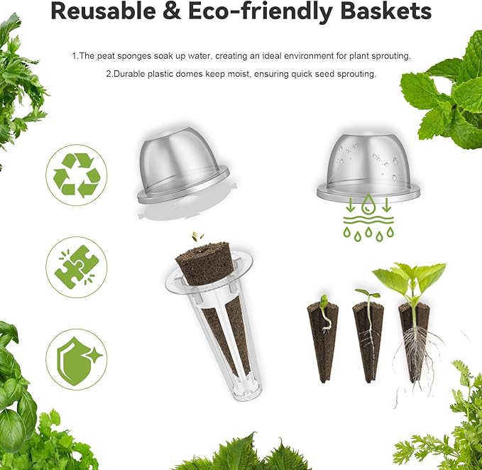 inbloom Herb Seed Pod Kit for AeroGarden, MUFGA, Ahopegarden, iDOO Hydroponic Growing System Indoor Garden, 18-Pod, 350+ Seeds Included Basil, Mint, Cilantro, Parsley, Shiso, Chicory, Liquorice