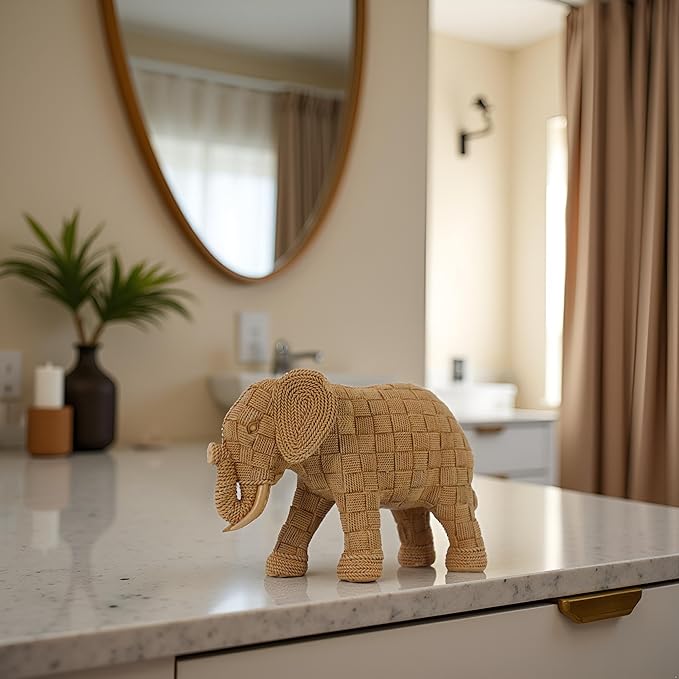 African Animal Elephant Statue Decor, Table Room Home Decoration, Modern Art Sculpture, Handmade Resin Animal Statue,Bohemian Decoration,Shelf Decoration