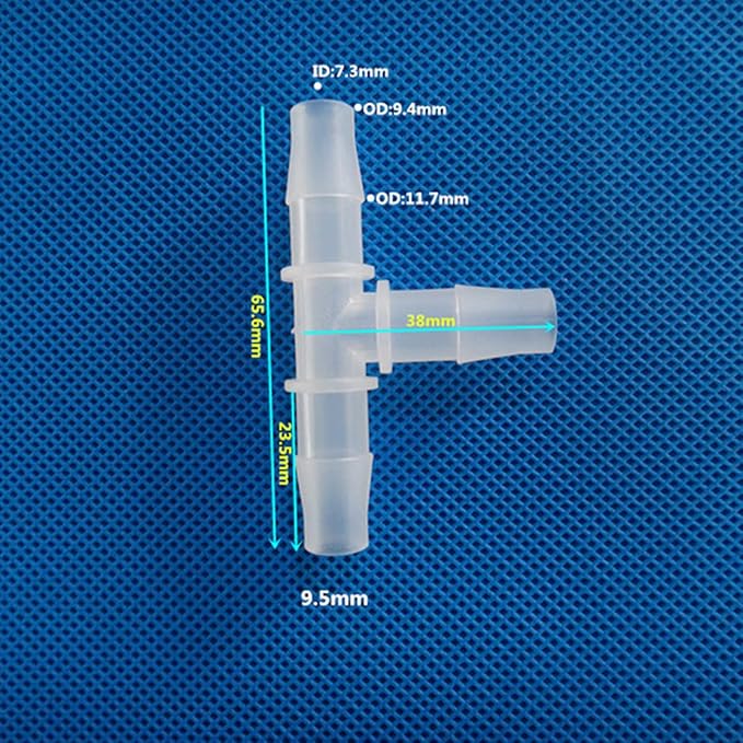 Unifizz T - Piece Hose Equal Paths Tube Accessories,9.5mm Equal Paths Plastic Hose Tube Connector For Cooling Watering Irrigation, Transparent, 10Pcs