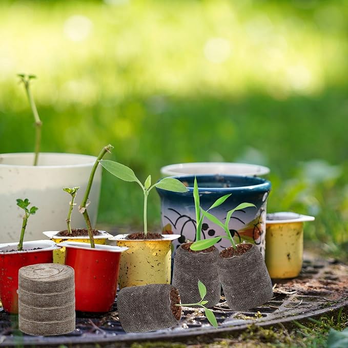 ZeeDix 200 Pcs (30mm) Peat Pellet Fiber Soil Plant Seed Starters- Seed Starter Pellets Pods Compressed Peat Pellets for Grow Herbs, Plant, Flowers, Vegetables, Seed Pods for Planting Easy Transplant