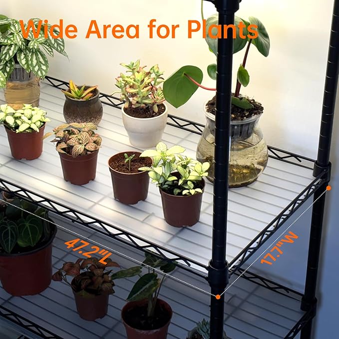 Bstrip Indoor Greenhouse with Grow Light, Tall Plant Stand with 4 Pack Full Spectrum Plant Lights , 3 Color Modes, Plant Shelf with Tent for Indoor Plant, Seed Starting, Seed Tray, 47.2"x17.8"x71"