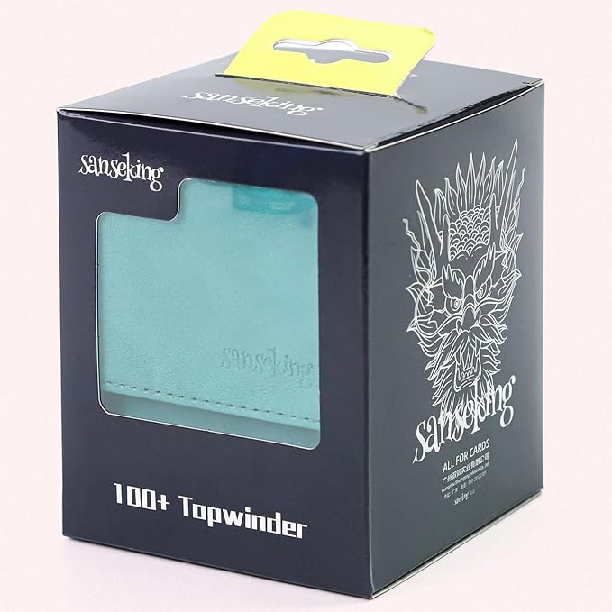 Magic Card Deck Box for MTG Single Deck Card Box fits 100+ TCG Sleeved Cards Soft Leather Card Box Top loading Card Boxes Magic Gift for MTG TCG CCG (Vertical,Cyan)