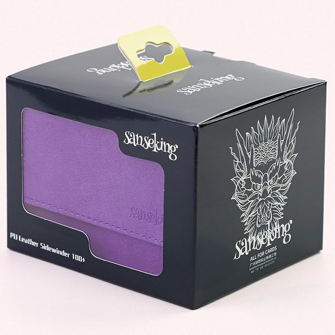 Magic Card Deck Box for MTG Single Deck Card Box fits 100+ TCG Sleeved Cards Soft Leather Card Box Top loading Card Boxes Magic Gift for MTG TCG CCG (Horizontal,Purple)