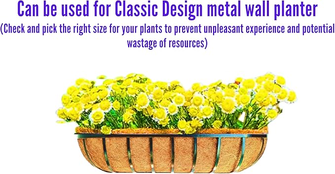 Maxona 36 inch 2 Pack Trough Rectangular Coco Liner for Window Box Planter: Thick Coconut Coir to Support The Soil Replacement for Wall Hanging Basket, Rectangle Pre-Formed Fiber Husk, Garden Fence