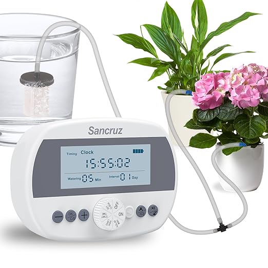Automatic Drip Irrigation Kit, Indoor Automatic Watering System for Potted Plants, Drip Irrigation System for Garden Hose with Digital Programmable Water Timer