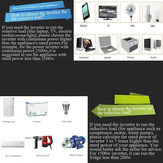 1000W Off Grid Pure Sine Wave Power Inverter 24V DC to 110V 120V AC 60HZ with LED Display US Socket