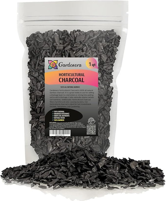 Premium Horticultural Charcoal for Indoor Plants - 1 Quart - Black Diamond Soil Amendment for Orchids, Terrariums, and Gardening by Gardenera