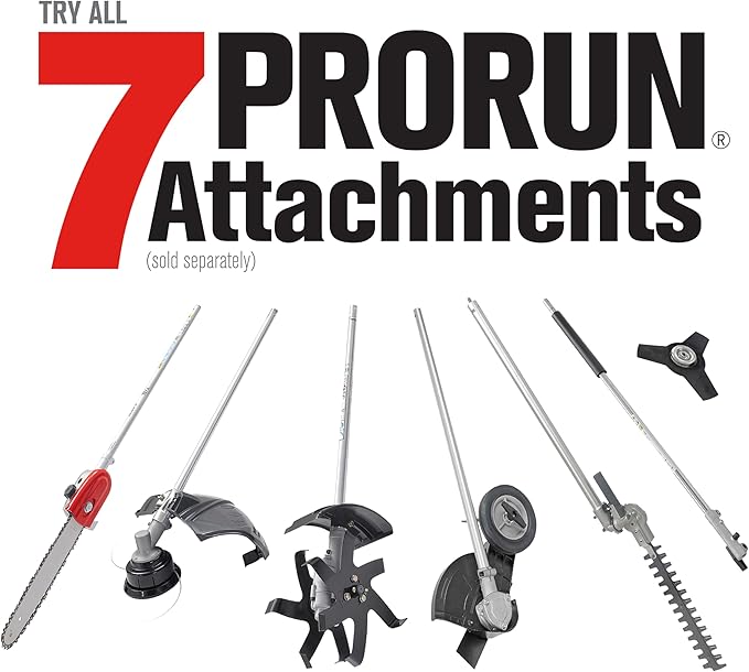 PRORUN 25.4cc Gas-Powered 2-Cycle Attachment Capable Powerhead, Lightweight Grass Trimmer for Garden Edging & Lawn Care (Multi-Tool Power Unit Only)
