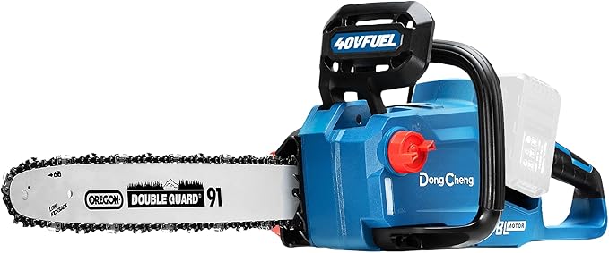 Dong Cheng Brushless Cordless Chainsaw 16 Inch, 40V Battery Chainsaw with Tool-Free Chain Tensioning, Instant-Stop Chain Brake, Auto Oiler, Ideal for Tree & Wood Cutting (Bare Tool)