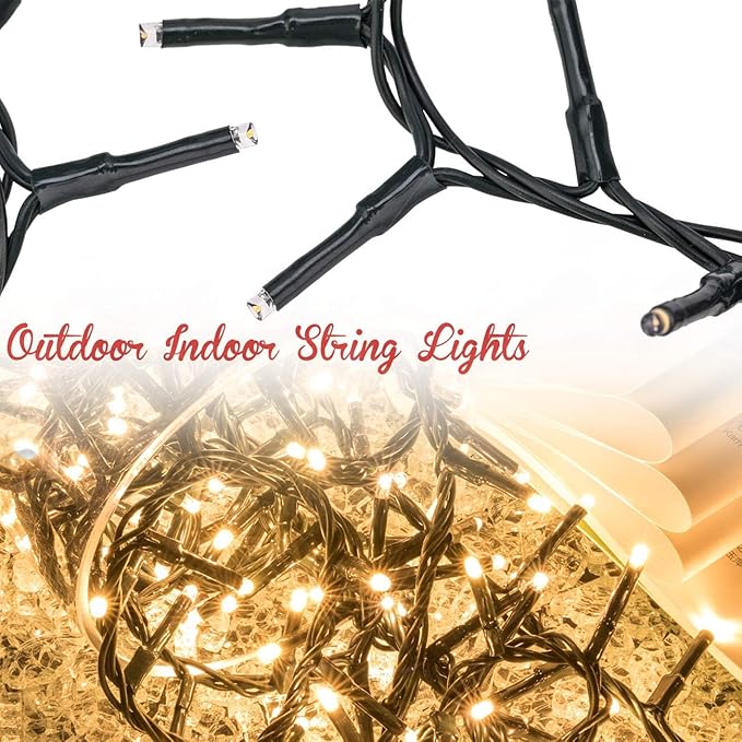AWQ 1000 LED 82 ft Christmas Cluster Lights Christmas String Lights Decoration Lights for Xmas Home Garden Wedding Party Xmas Tree Bedroom Indoor Outdoor Decor (1000, Warm White)