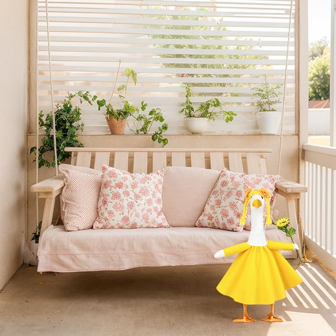 Sunflower Porch Goose Outfits Cute and Fun Porch Goose Clothes Fit 23” Geese for Lawn Yard and Patio Decoration
