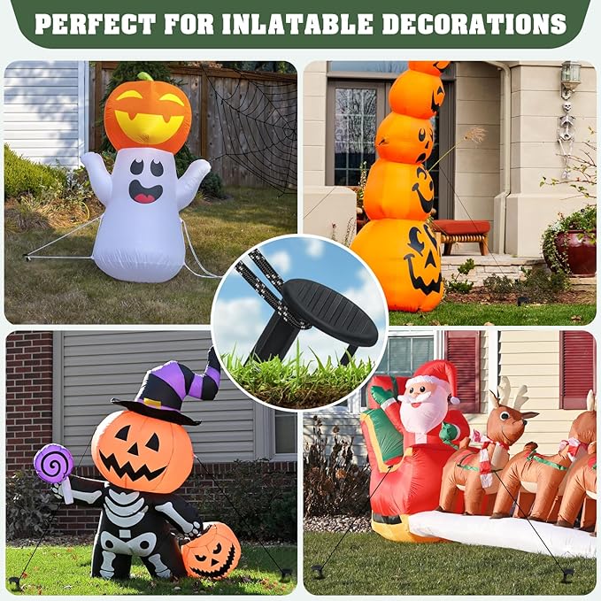 18 Pcs Plastic Inflatable Stakes Ground 5.7'' Plastic Garden Stakes for Inflatables, Blow Up, Tent