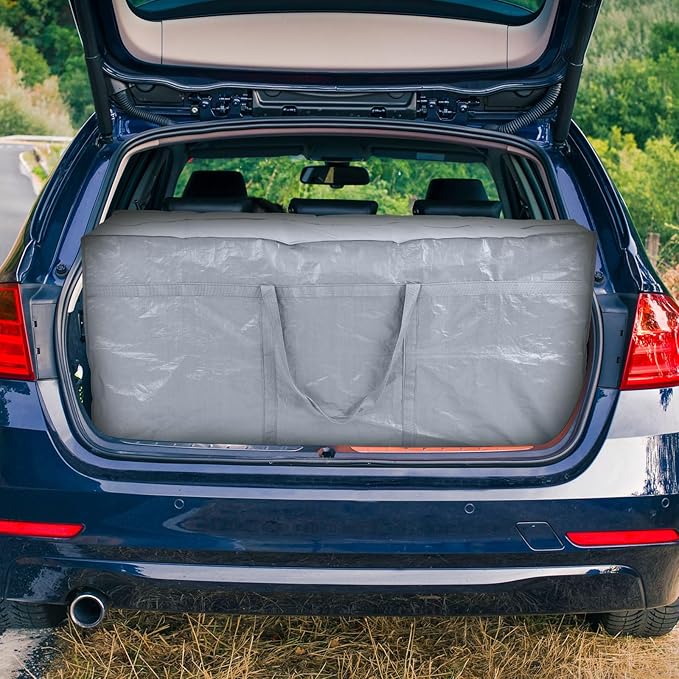 4 Pcs 96 Gallon Large Moving Bags with Zipper and Handles Foldable Storage Duffle Bags Heavy Duty Extra Large Totes for College Dorm Travel Clothes Blankets Bedding Moving (Silver)