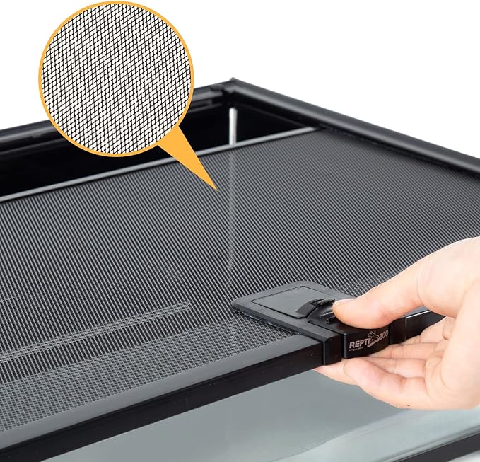 REPTIZOO Small Reptile Tank 20" x 12" x 6" Glass Reptile Terrarium with Top Feeding Habitat for Snake Spider