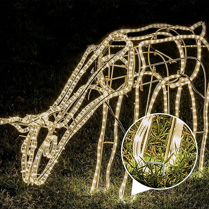 Oligei 100 Pack Garden Stakes, U-Shaped Tent Stakes, Galvanized Landscape Staples, Ground Stakes, for Landscaping Securing Weed Barrier Fabric, Irrigation Tubing, Holding Fence, Tarpaulin