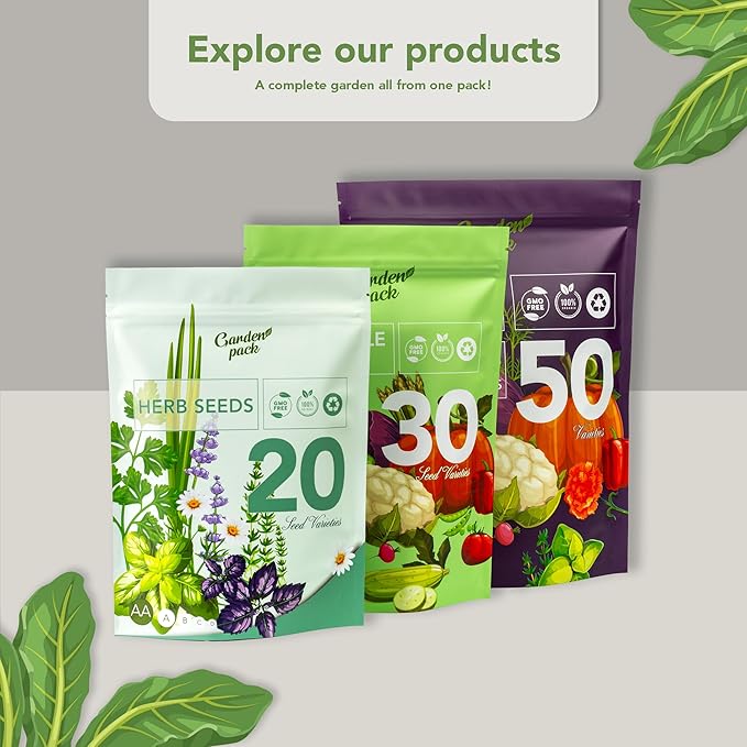 Garden Pack 20 Herb Seeds Variety Pack - 14,000 Non GMO Herb Seeds for Planting - Garden Seeds for Your Own Herb Garden