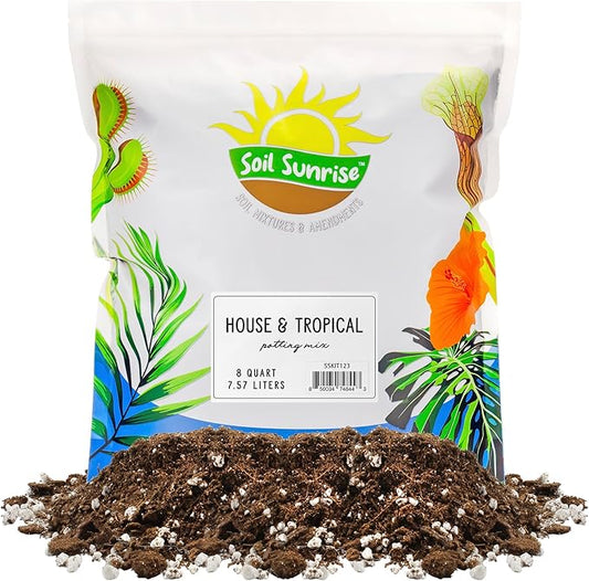 Tropical House Plant Potting Mix (8 Quarts); for All Types of Indoor House Plants